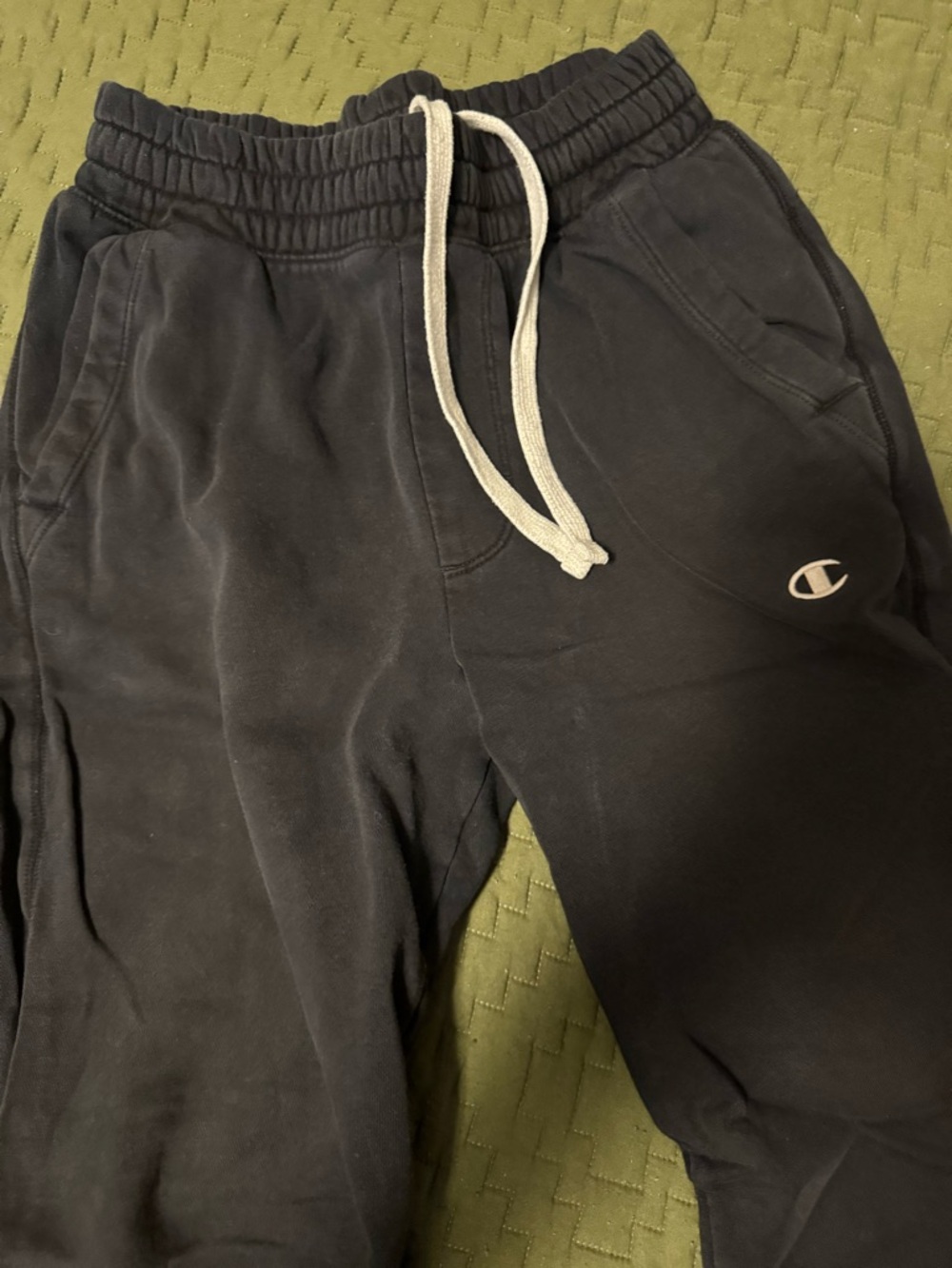 Champion Black Men's Jogger Sweatpants with White Drawstring